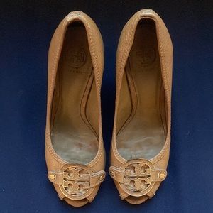 Tory Burch Amanda Peep Toe Wedges-size 9.5